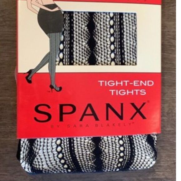 Spanx Patterned Tight-End Tights Size B NWT Black - Picture 4 of 4